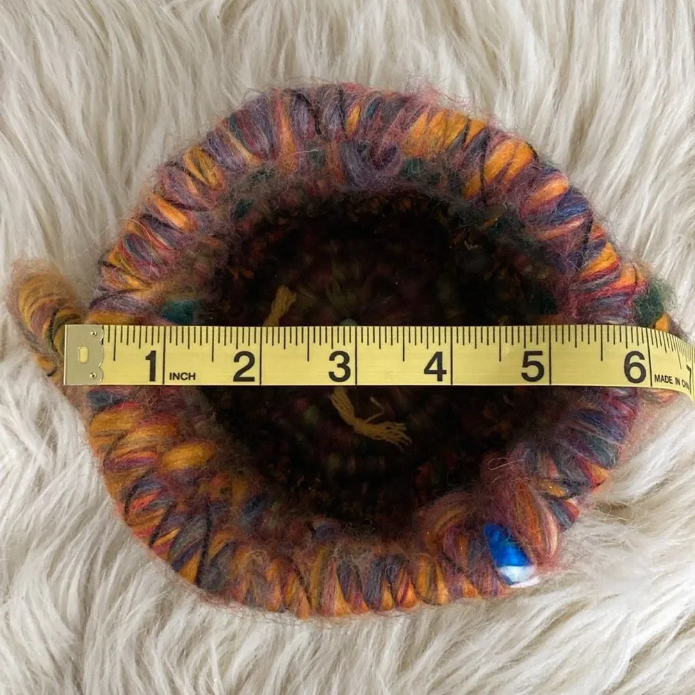 Loonie Bin Multicolor Yarn by Kim Handmade 6” Diameter NWOT